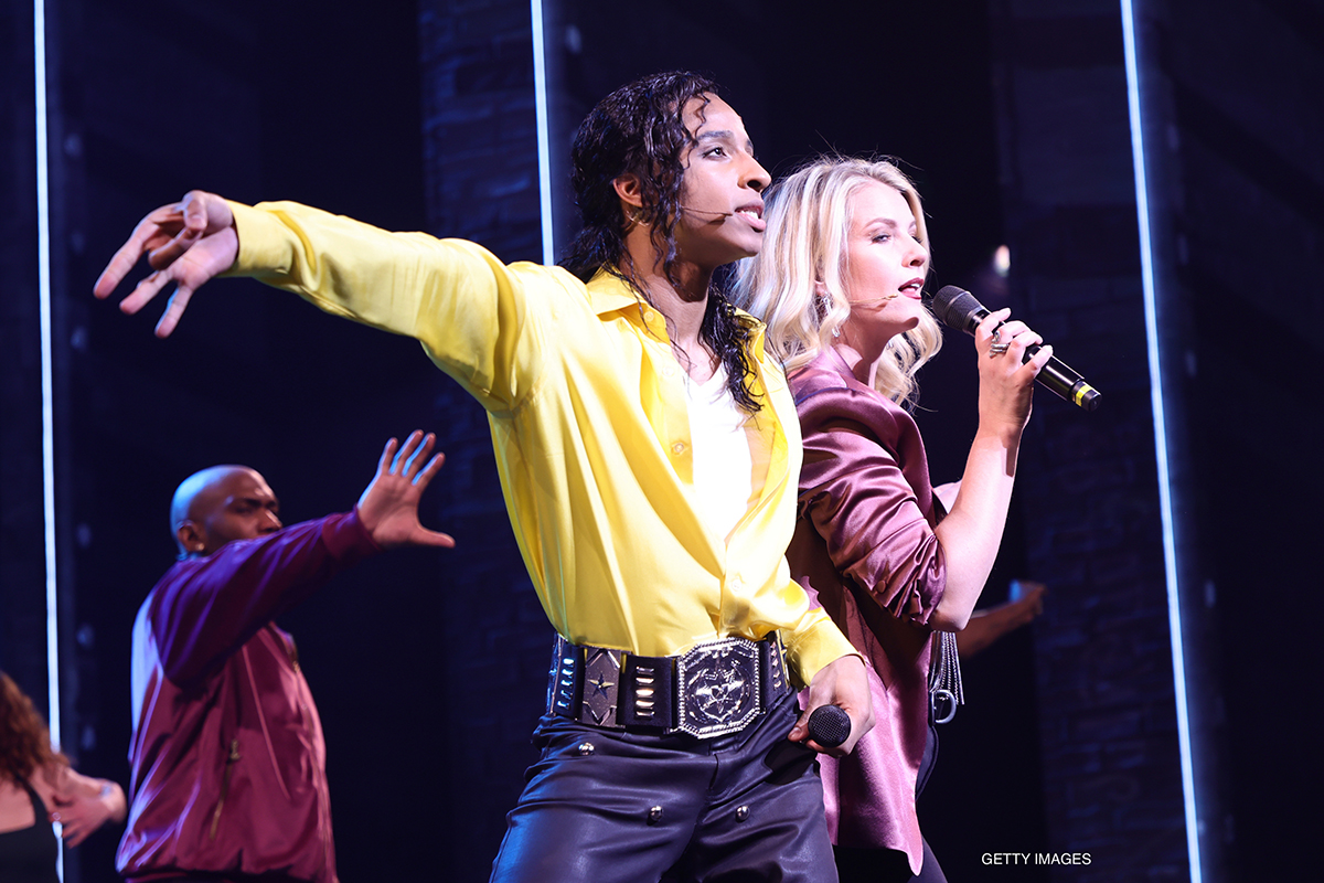 Myles Frost and Whitney Bashor at MJ the Musical curtain call opening night at Neil Simon Theatre in New York, NY, February 1, 2022