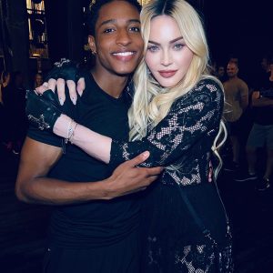 Madonna and Myles Frost backstage at MJ the Musical at Neil Simon Theatre in New York, NY