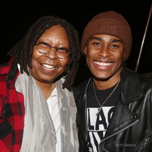Whoopi Goldberg and Lamont Walker II backstage at MJ the Musical on Broadway at the Neil Simon Theatre in New York City in March 2022.