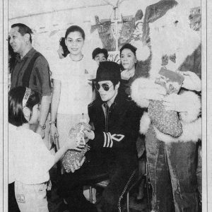 Michael Jackson gives Christmas gifts to orphans in Manila, Philippines in 1996
