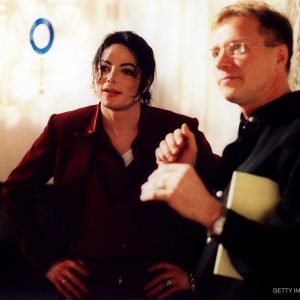 Michael Jackson with director and choreographer Vincent Paterson on the set of the "Blood On The Dance Floor" short film in February 1997.