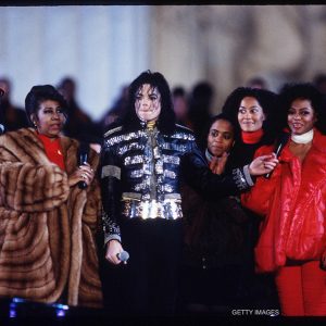 Stevie Wonder, Aretha Franklin, Michael Jackson, Diana Ross at 1993 Inaugural Celebration for President Bill Clinton January 17, 1993 Washington, DC