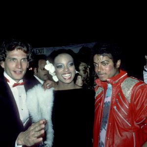 Michael Jackson, Rex Smith, Deborah Burrell at Los Angeles opening of Dreamgirls March 1983