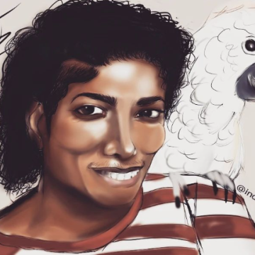 MJ and his parrot.