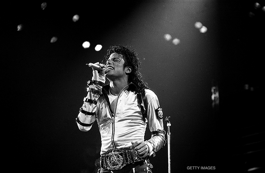 Michael Jackson performs during Bad Tour