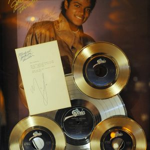 Michael Jackson Thriller plaque with Gold records