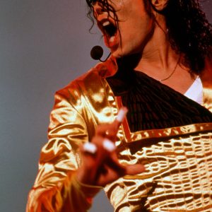Michael Jackson performs at Olympic Stadium Munich, Germany, during Dangerous World Tour June 27, 1992