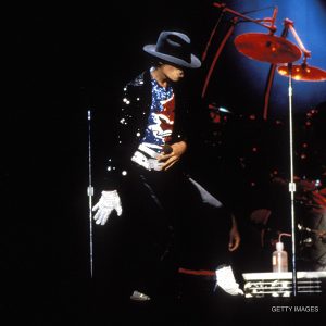 Michael Jackson performs on stage during Victory Tour 1984
