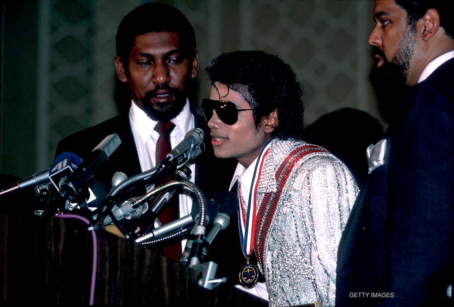 Michael Jackson at press conference 1980s