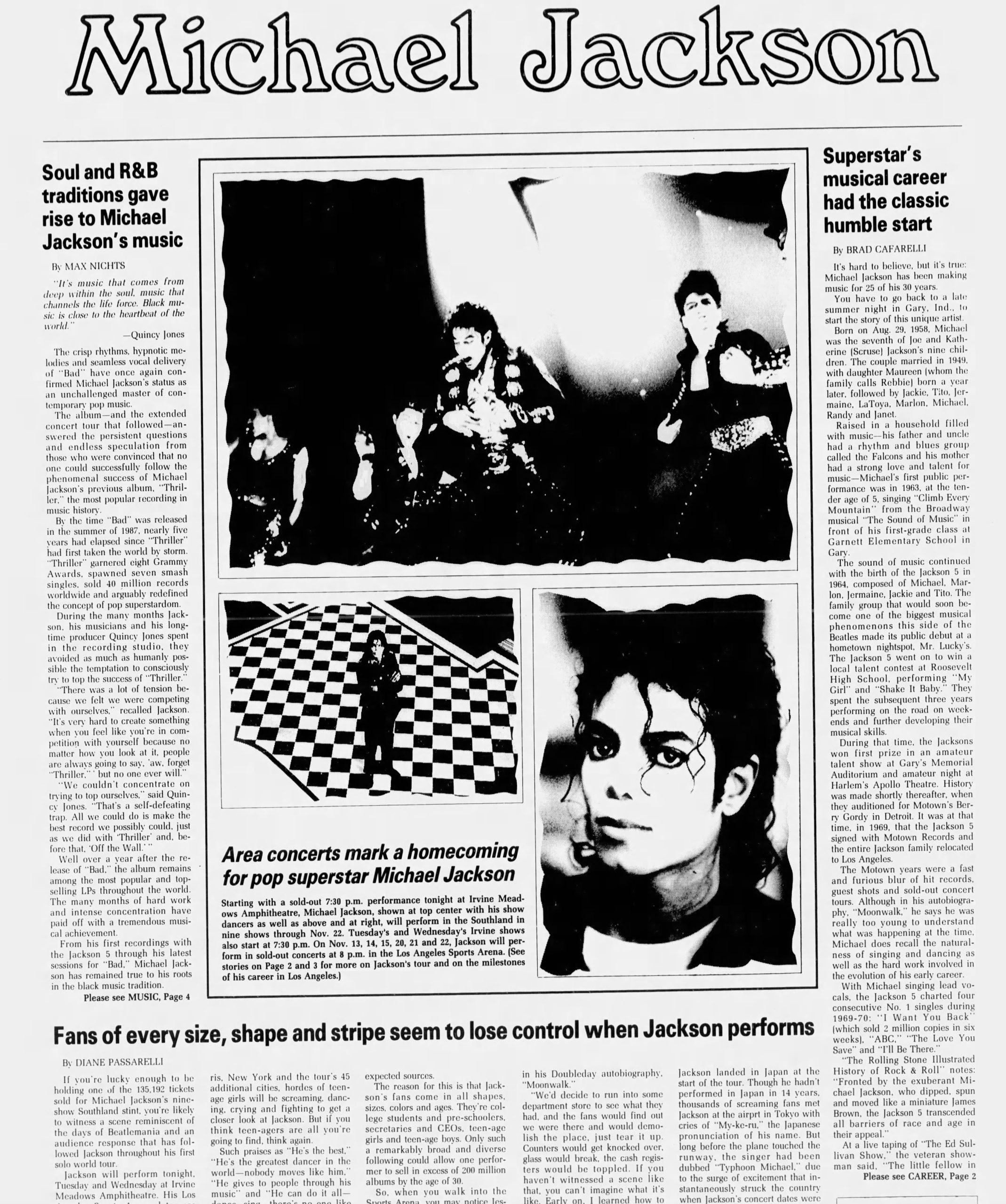 Michael Jackson Performed At Los Angeles Memorial Sports Arena This Day In 1988