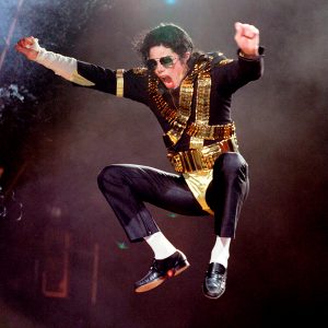 Michael Jackson makes stage entrance during Dangerous World Tour