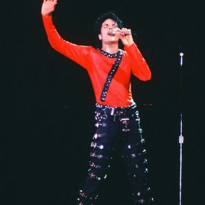 Michael Jackson performs during Bad Tour in Tokyo, Japan