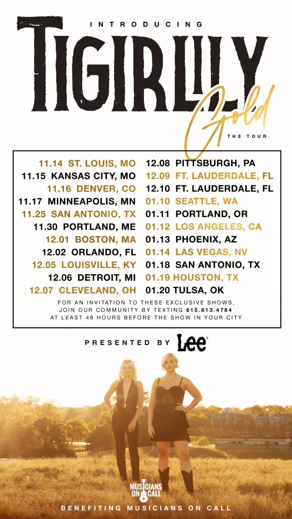 TIGIRLILY GOLD ANNOUNCES HEADLININGINTRODUCING TIGIRLILY GOLD: THE TOUR  PRESENTED BY LEE®