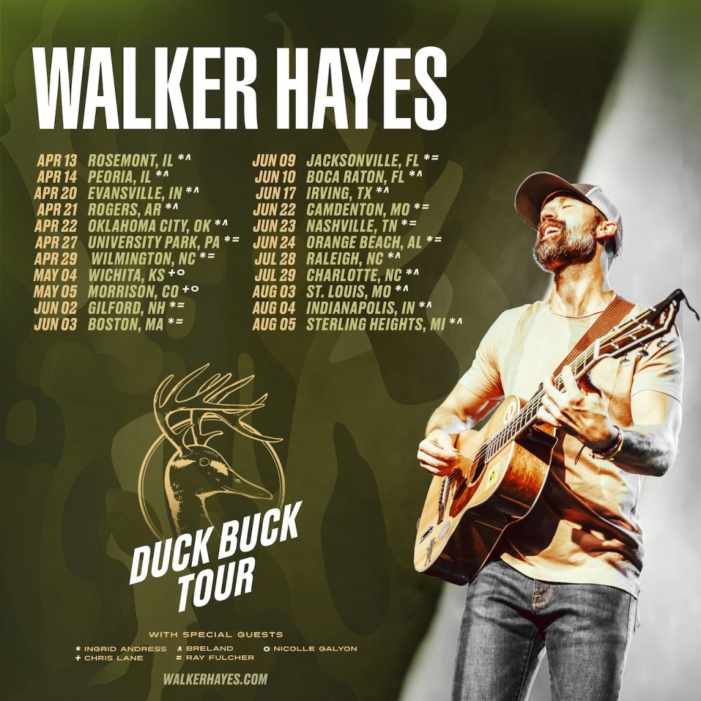 WALKER HAYES ANNOUNCES HEADLININGDUCK BUCK TOUR FOR 2023