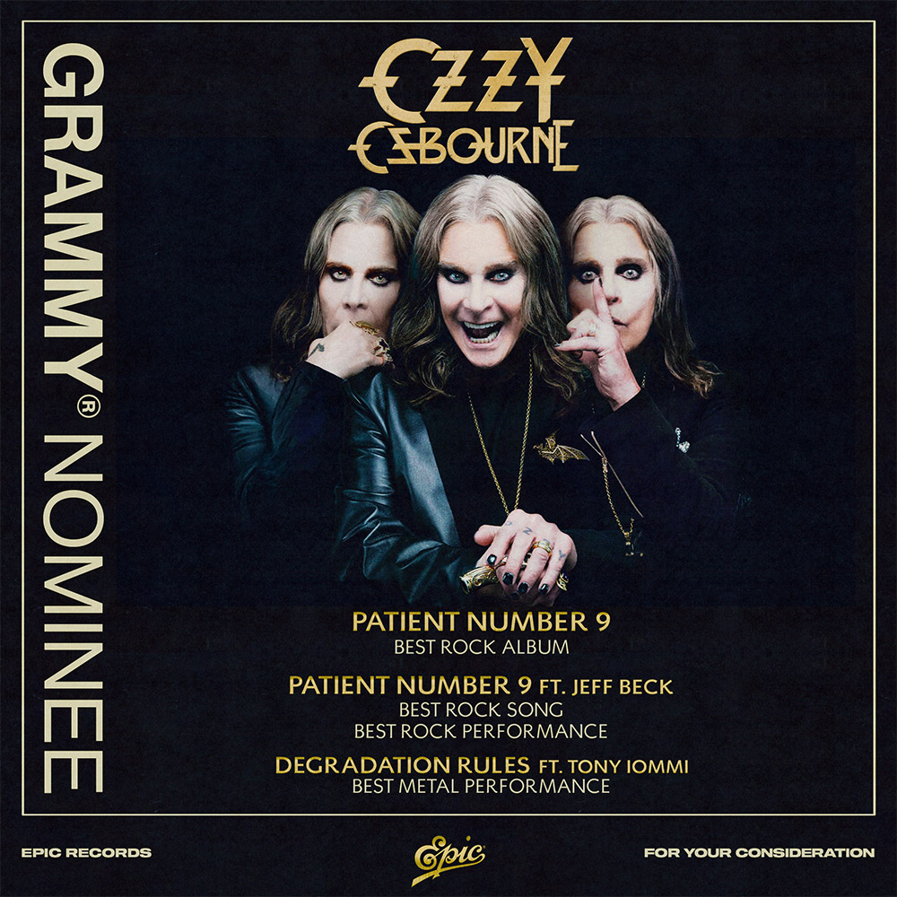 Ozzy Osbourne four Grammy nominations for Patient Number 9
