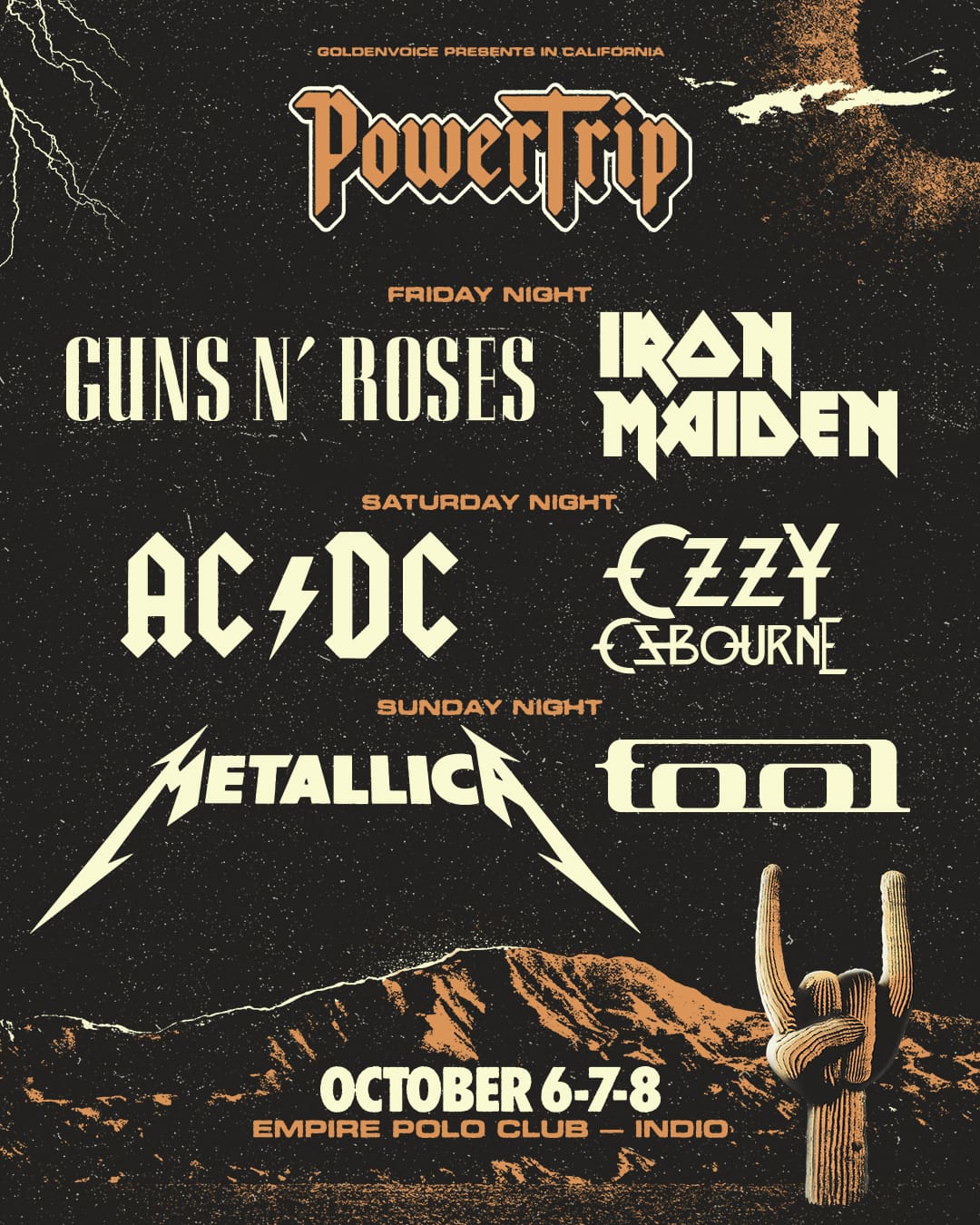 Power Trip Festival October 6, 7 and 8, 2023 in Indio, CA