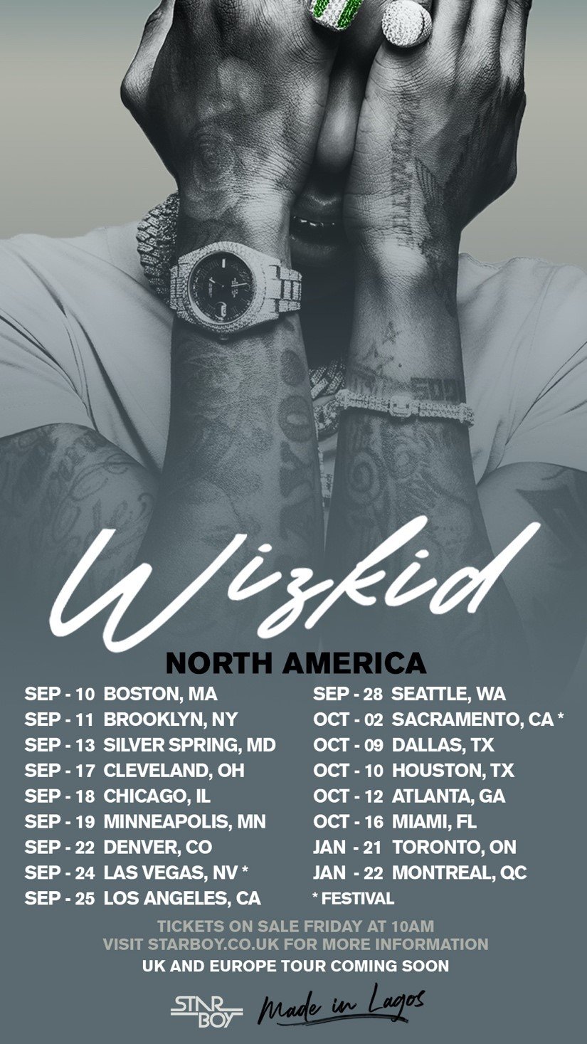 WIZKID ANNOUNCES HIS HIGHLY ANTICIPATED MADE IN LAGOS NORTH AMERICAN