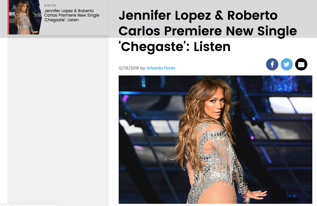Jennifer Lopez And Roberto Carlos Premiere New Single Chegaste Listen Roberto Carlos
