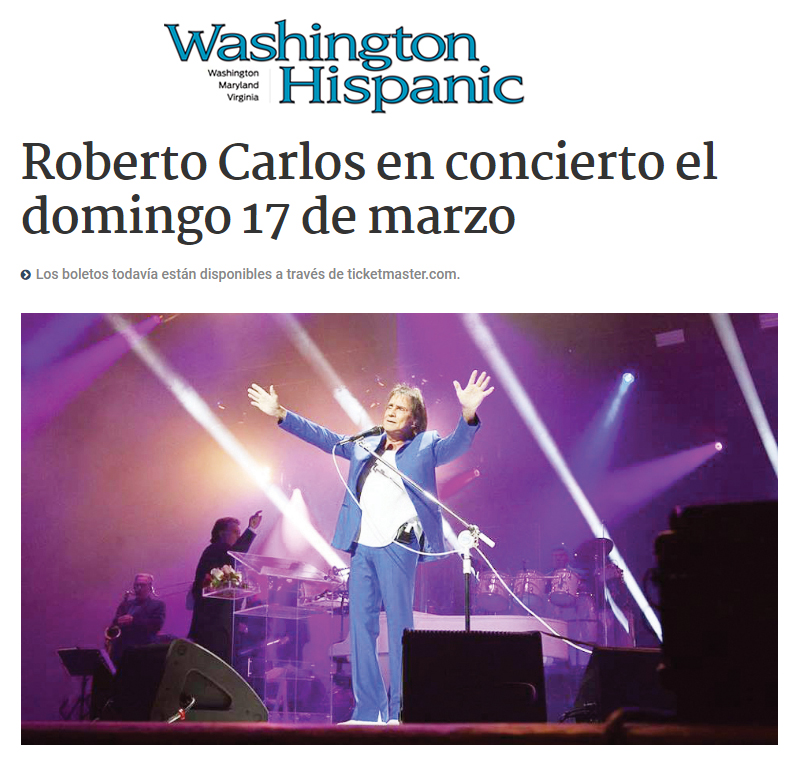 Roberto Carlos en concierto el domingo 17 de marzo Roberto Carlos