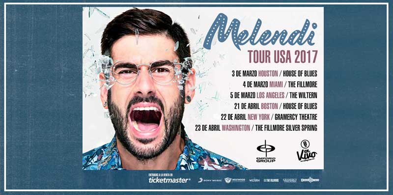 Melendi anuncia su primer tour en Estados Unidos con Quítate las gafas